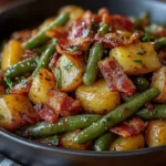 This Country Ranch Green Beans and Potatoes with Bacon recipe is a homestyle classic that brings together tender veggies, crispy bacon, and that irresistible ranch flavor. The first time I made this, the whole house smelled amazing—my family couldn’t wait to dig in. It’s a perfect cozy side dish, but honestly, I could make a meal out of it alone!