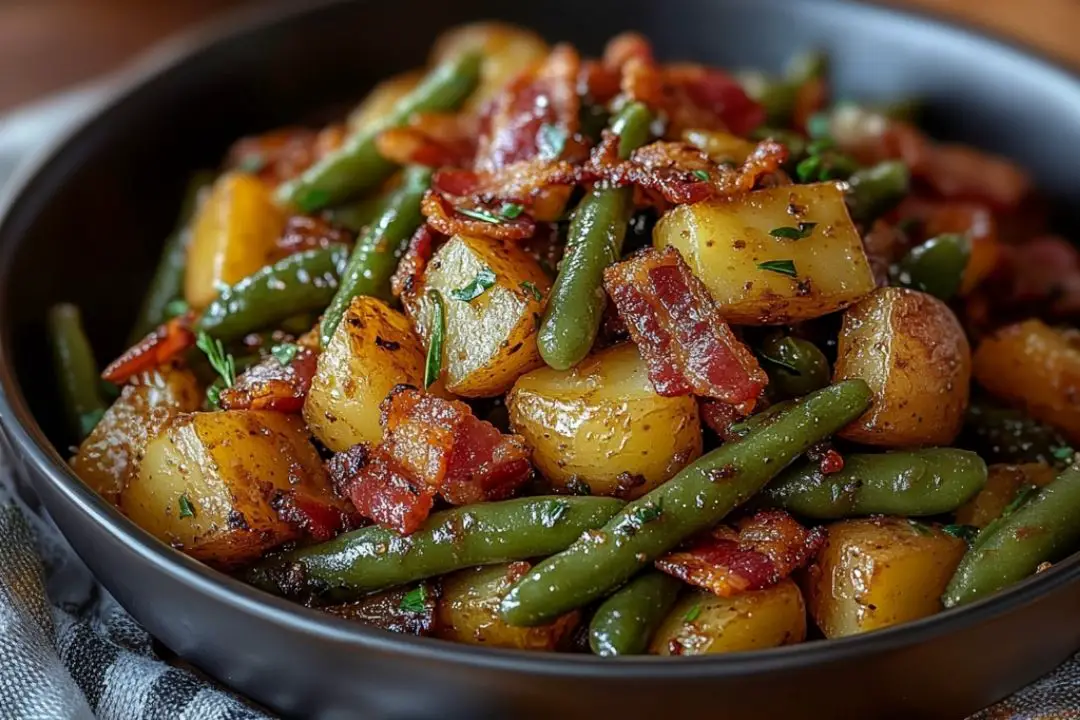 This Country Ranch Green Beans and Potatoes with Bacon recipe is a homestyle classic that brings together tender veggies, crispy bacon, and that irresistible ranch flavor. The first time I made this, the whole house smelled amazing—my family couldn’t wait to dig in. It’s a perfect cozy side dish, but honestly, I could make a meal out of it alone!