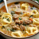 This Sausage Tortellini Soup is a flavorful, creamy, and comforting dish packed with Italian sausage, tender tortellini, and kale, perfect for a cozy meal.