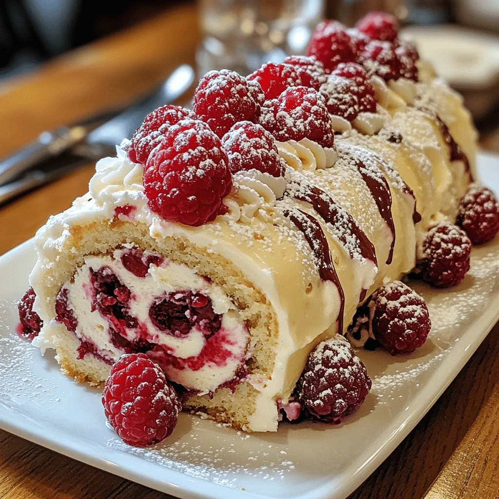 Raspberry White Chocolate Cake Roll