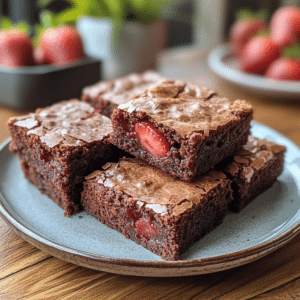 Strawberry Brownies, Strawberry Cake Mix Brownies, Brownies with Glaze, Strawberry Dessert