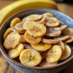 air fryer banana chips, cinnamon sugar chips, healthy snack, homemade banana chips, air fryer snacks