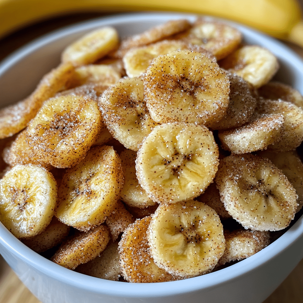 air fryer banana chips, cinnamon sugar chips, healthy snack, homemade banana chips, air fryer snacks