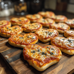 mini pizzas, heart-shaped pizza, homemade pizza, fun pizza, easy pizza, party pizza