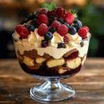 Berry trifle, tiramisu trifle, fruit dessert, mascarpone cream, berry dessert, layered dessert