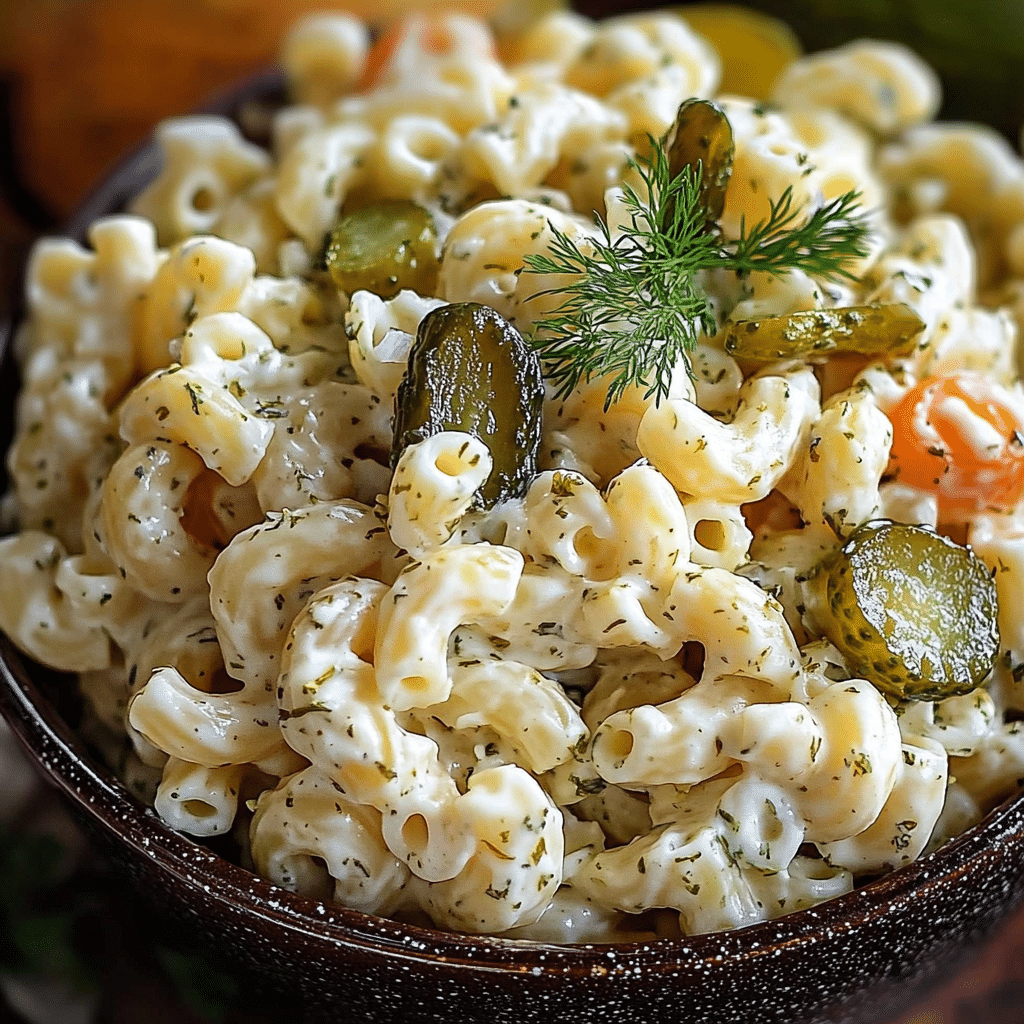 Classic Dill Pickle Macaroni Salad