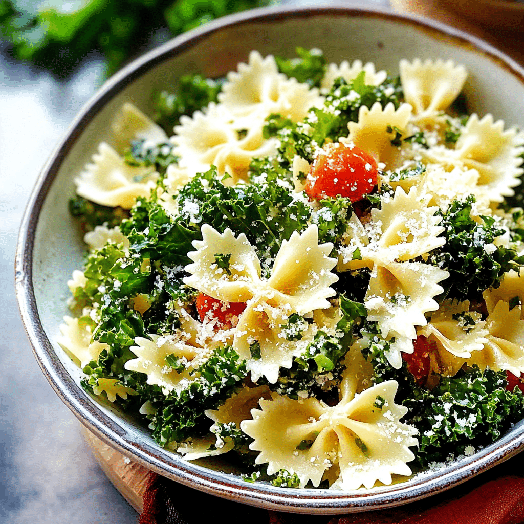 Kale Caesar Pasta Salad