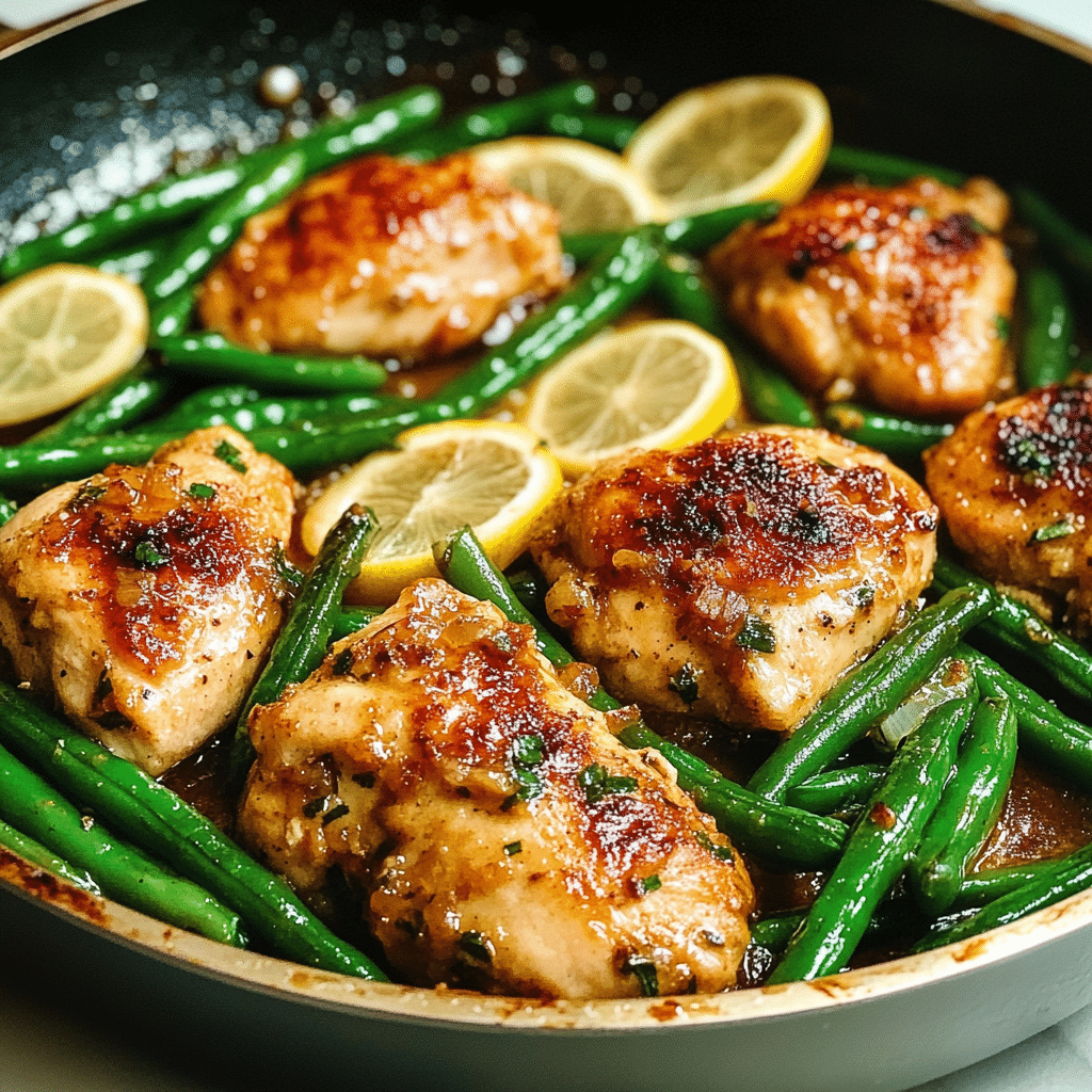 Lemon Garlic Butter Chicken and Green Beans Skillet