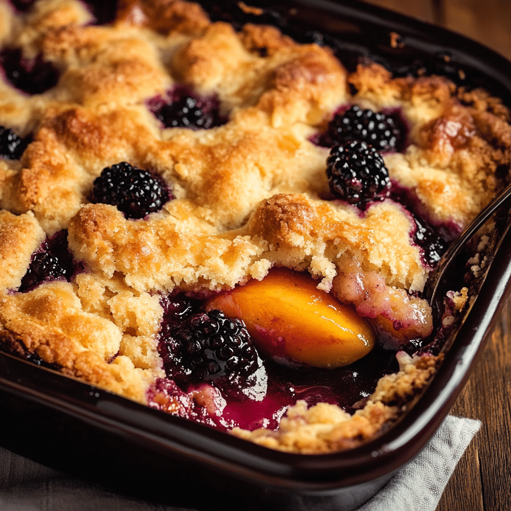 Peach Blackberry Cobbler