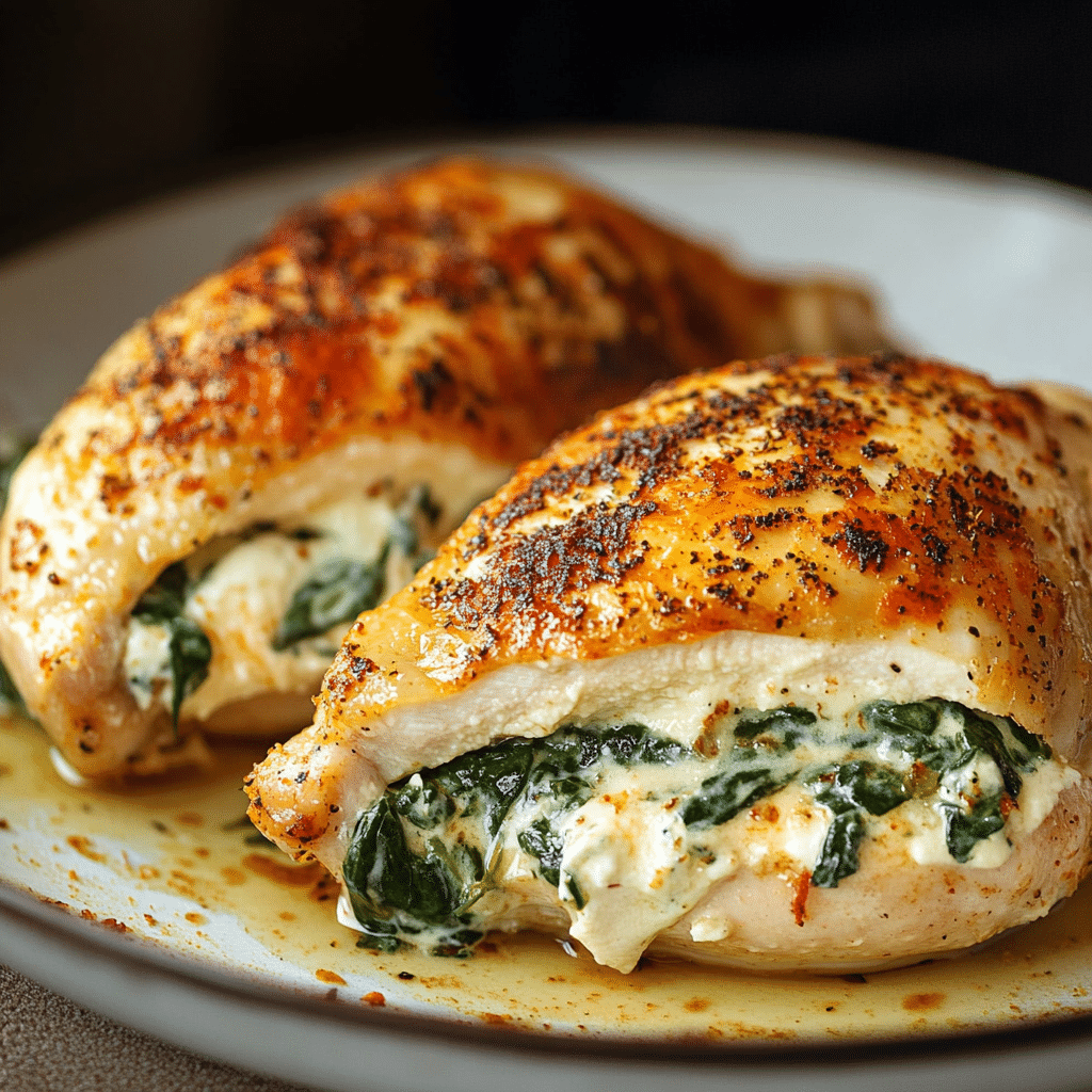 Stuffed Chicken Breast with Spinach & Cream Cheese