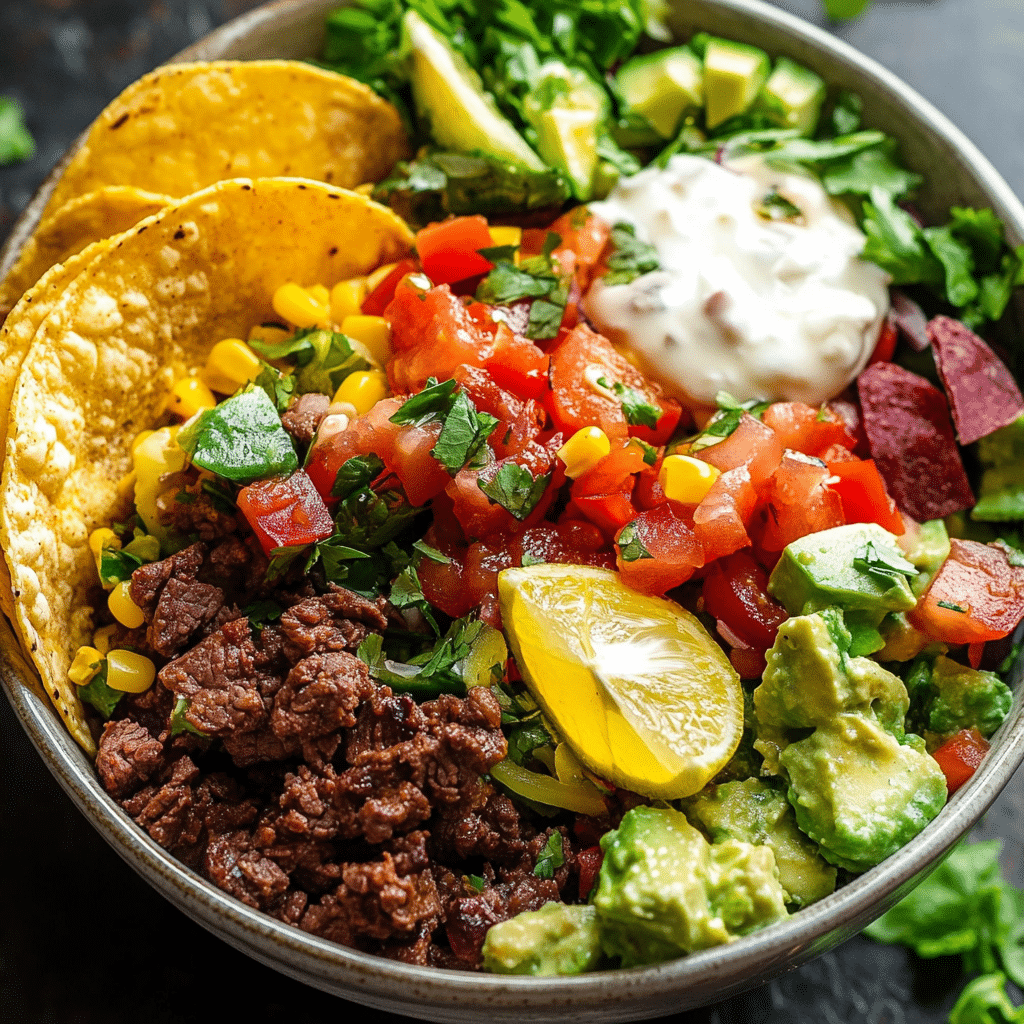 Beef Taco Salad Bowls