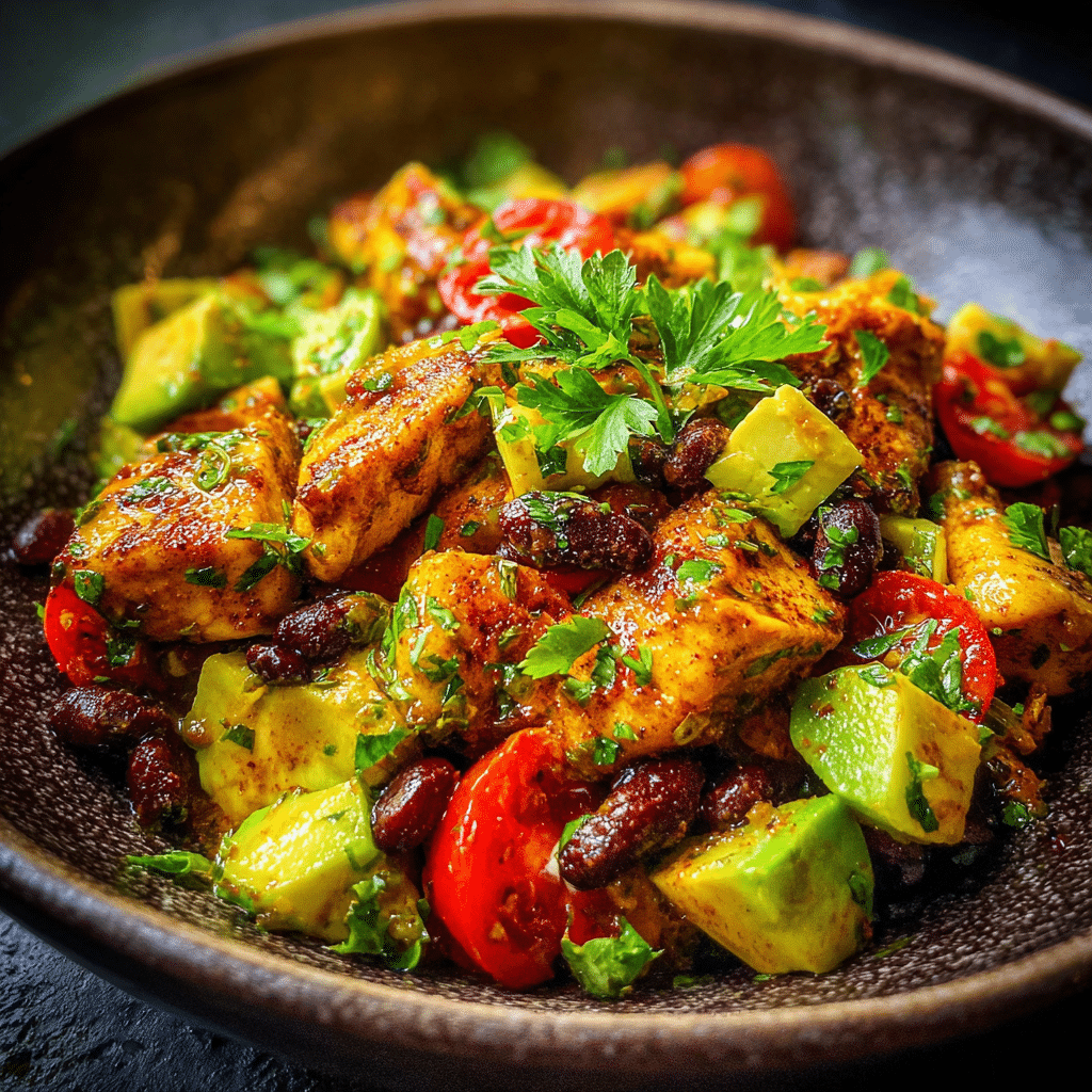 Chicken Black Bean Avocado Salad