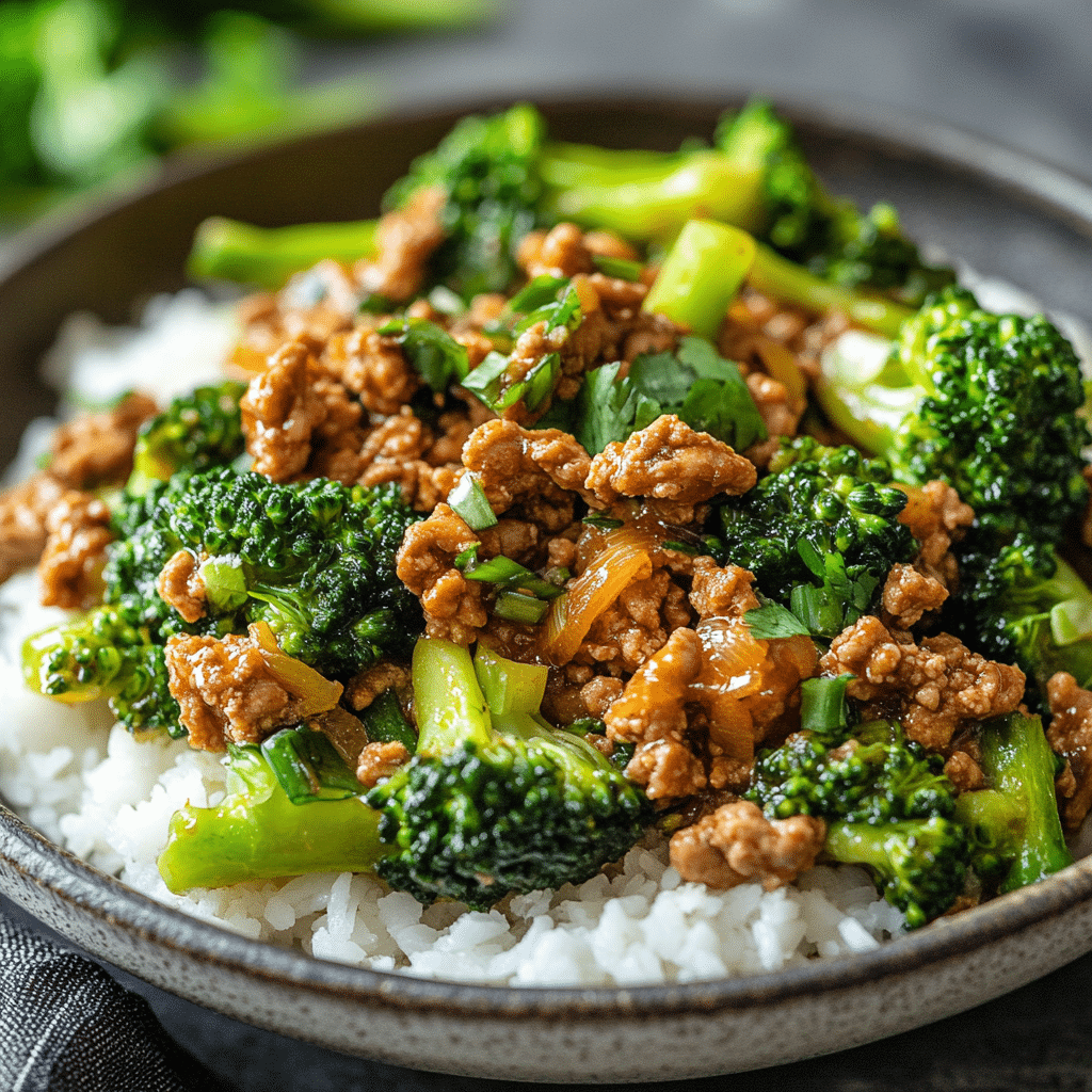 Ground Chicken & Broccoli Stir Fry