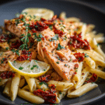 Salmon Pasta with Sun-Dried Tomatoes & Lemon
