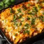 Shredded Chicken Enchilada Casserole