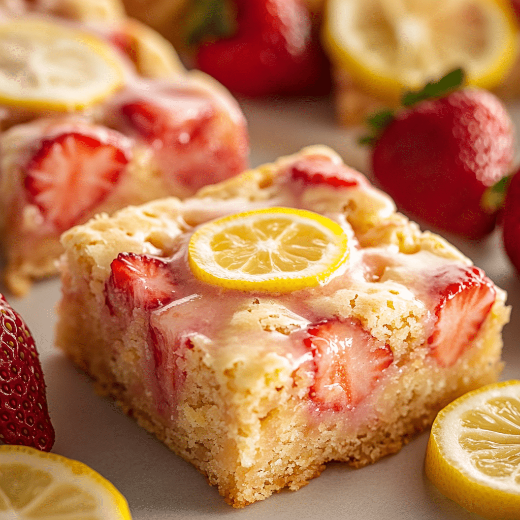 Strawberry Lemon Blondies