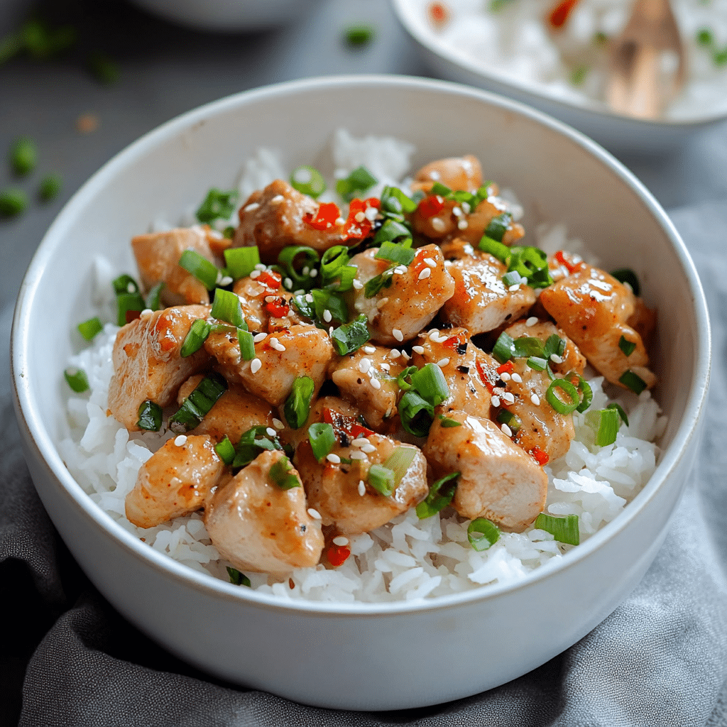 Sweet Chili Chicken Bowls with Coconut Rice