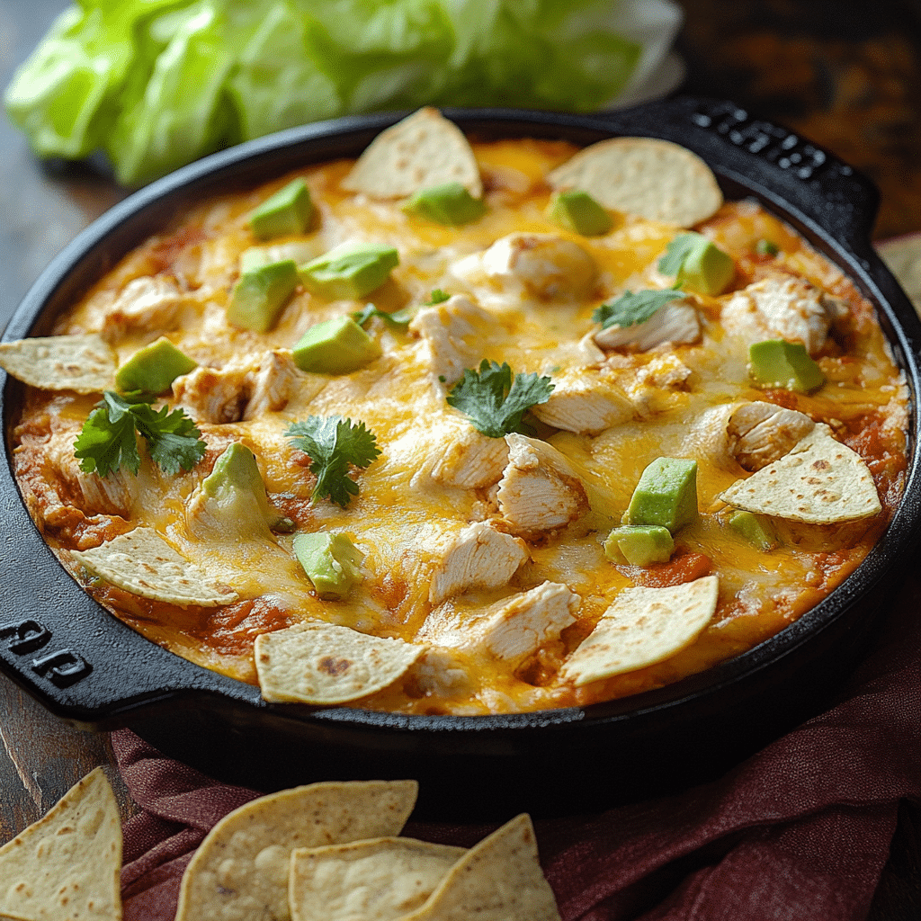 Chicken Enchilada Dip with Homemade Tortilla Graves