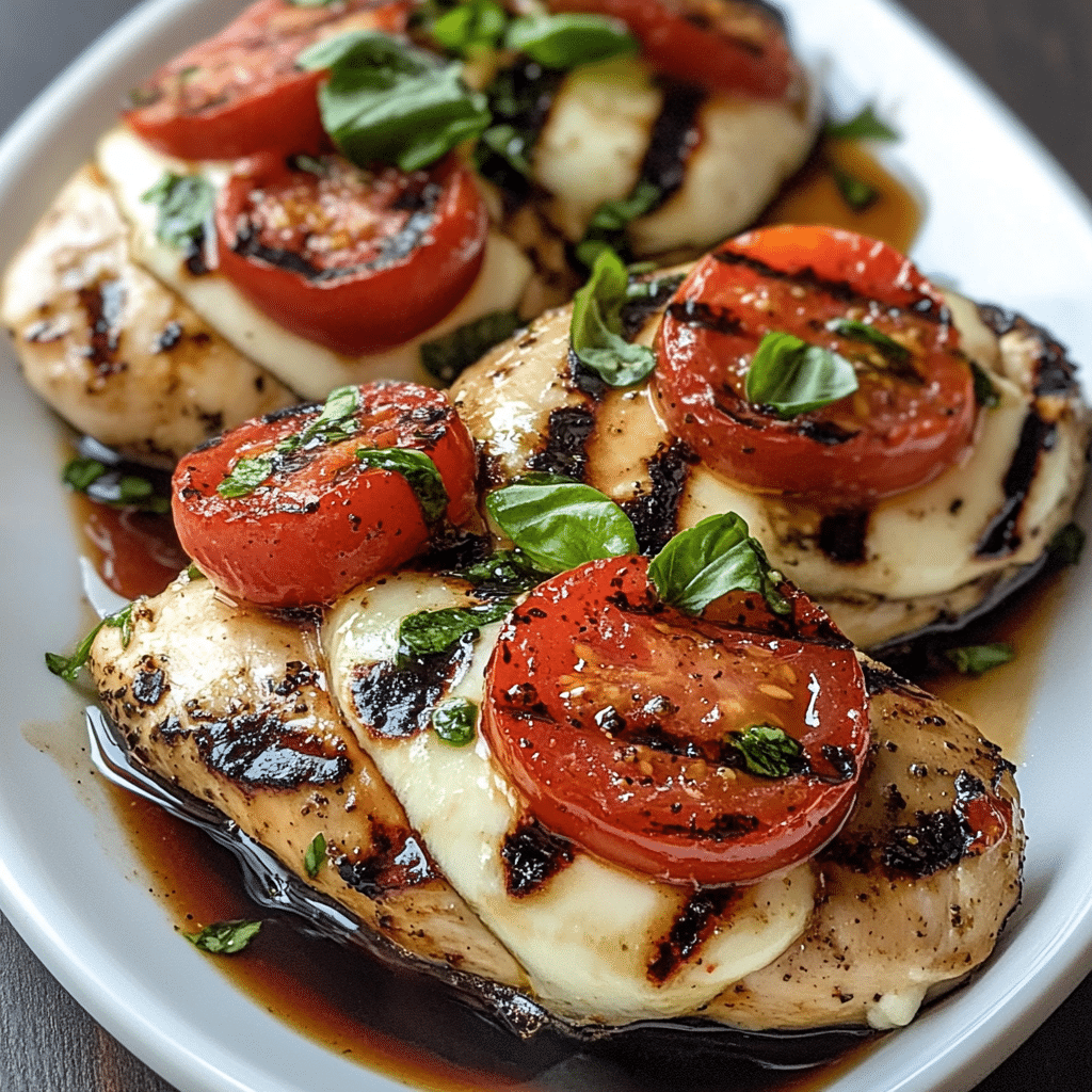 Grilled Caprese Chicken with Mozzarella