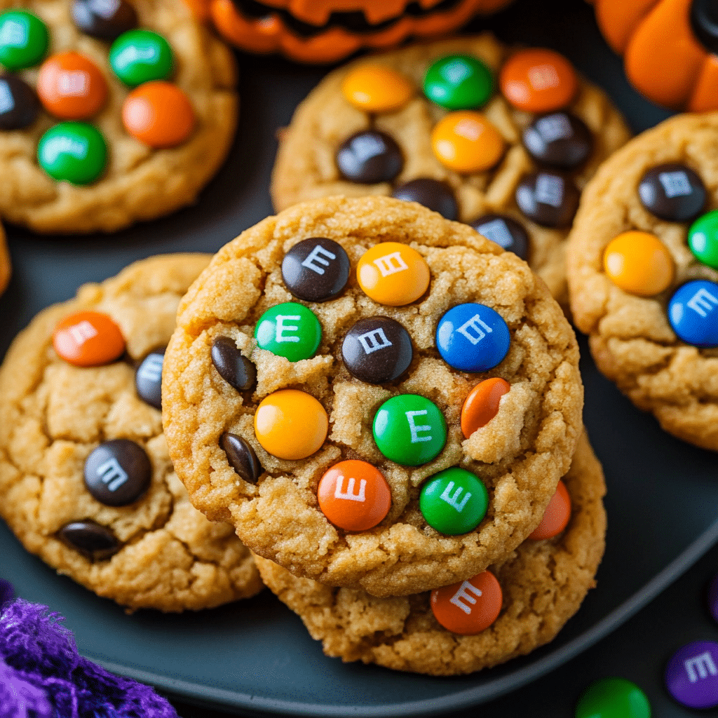Halloween Cookies with M&M Details