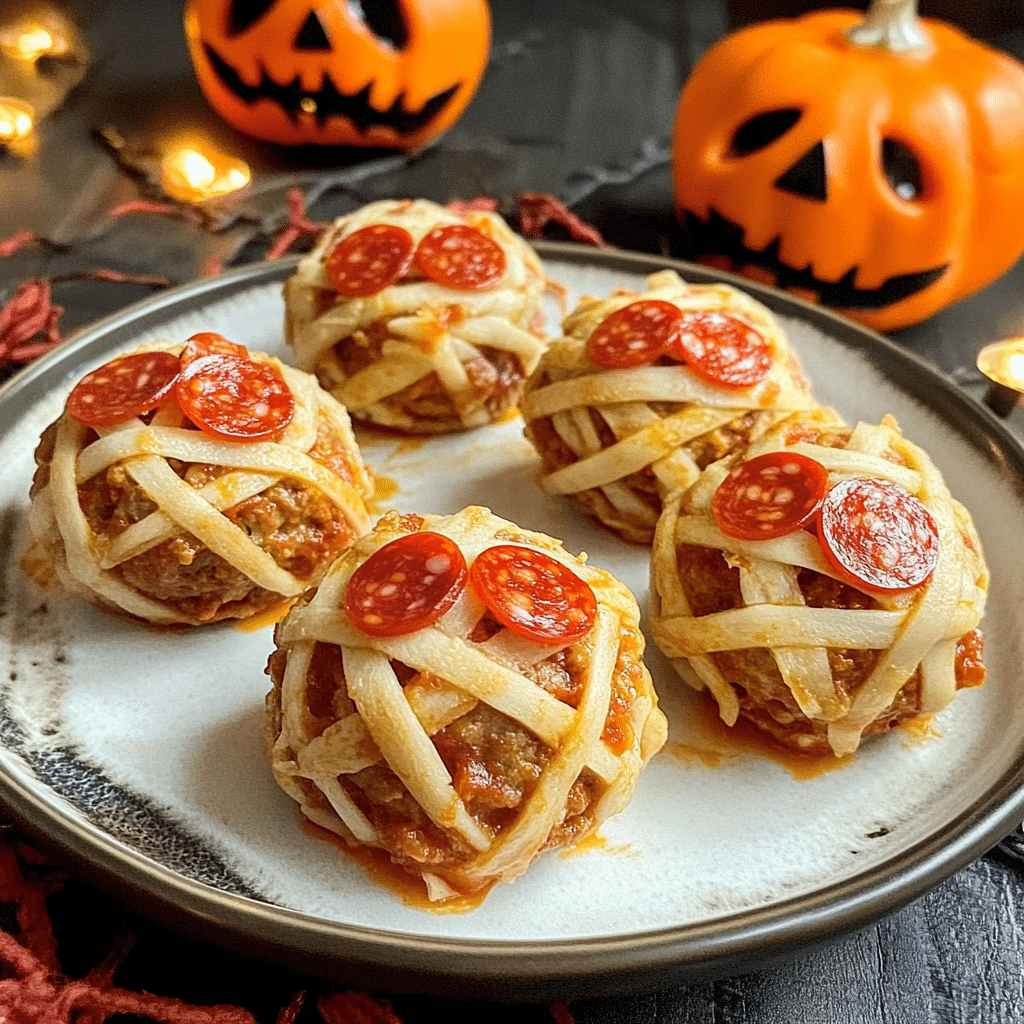 Halloween Mummy Meatballs