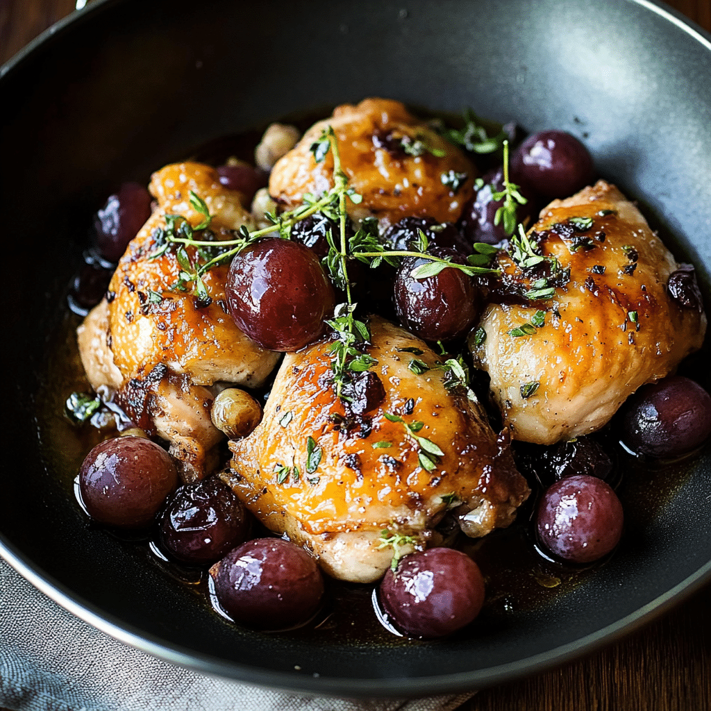 Pan-Roasted Chicken with Balsamic Grapes