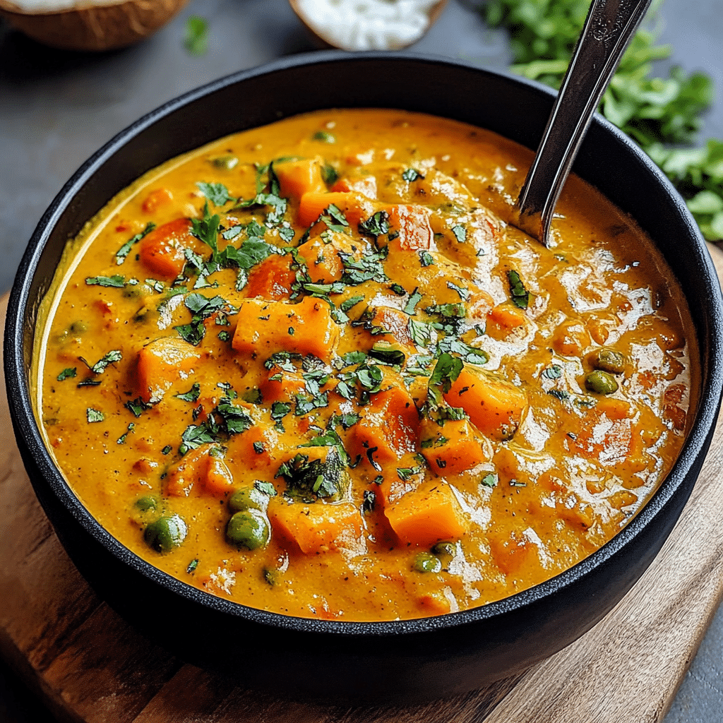 Pumpkin Curry with Coconut Milk and Veggies