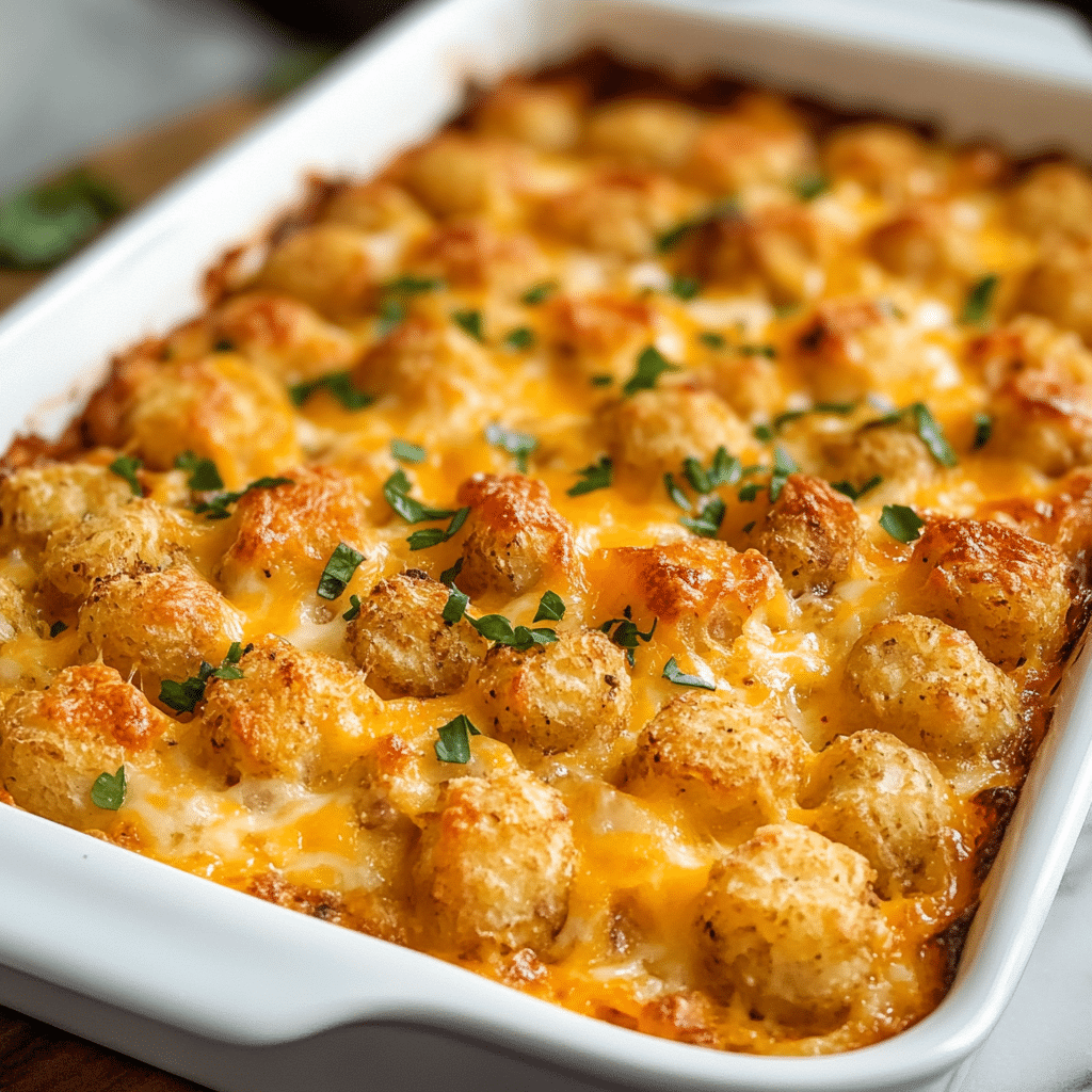Sausage Tater Tot Breakfast Casserole