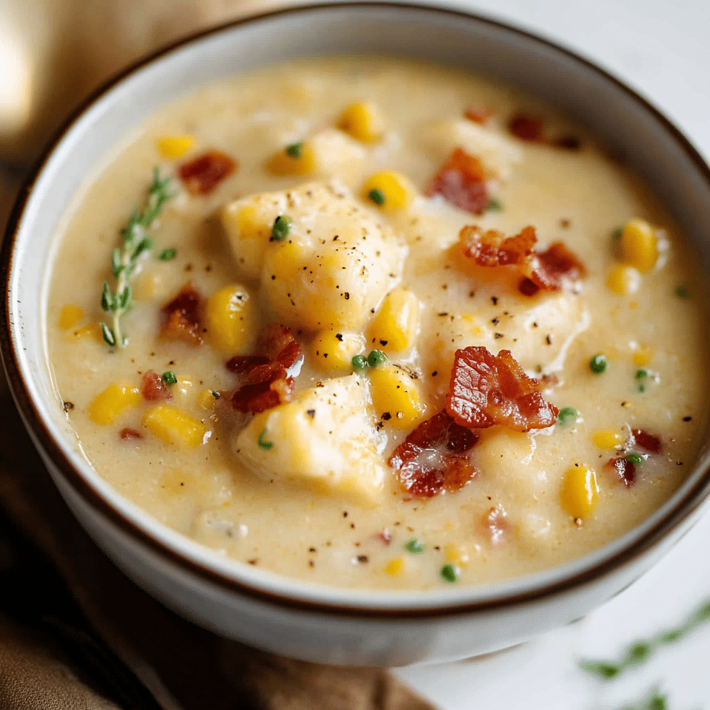 Slow Cooker Corn Chowder with Bacon