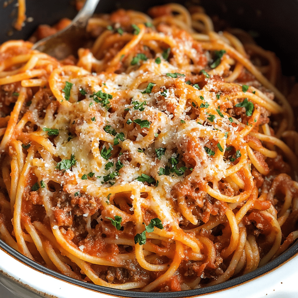 Slow Cooker Spaghetti Casserole