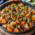 Southwest Beef and Sweet Potato Skillet