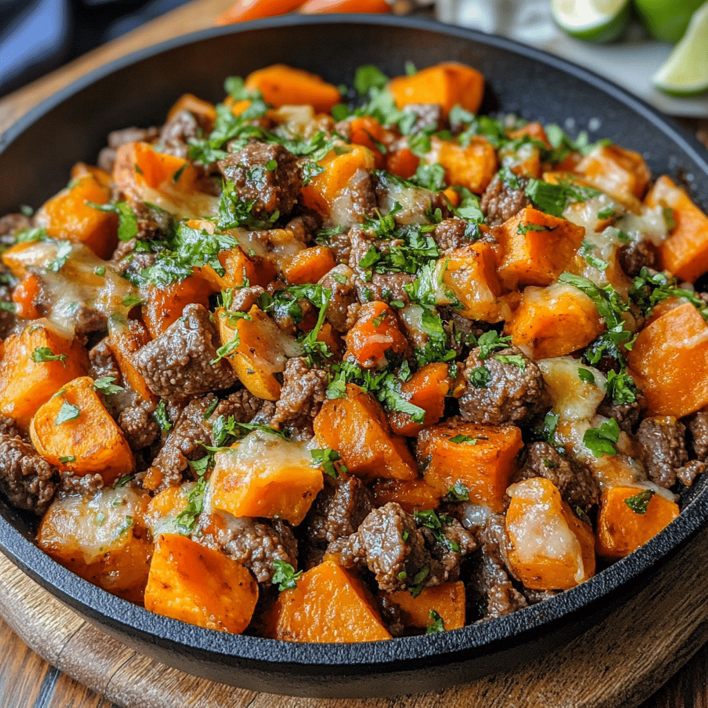 Southwest Beef and Sweet Potato Skillet