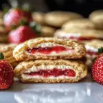 Strawberry Cheesecake Cookies with Jam Filling