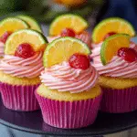 Strawberry Mango Margarita Cupcakes