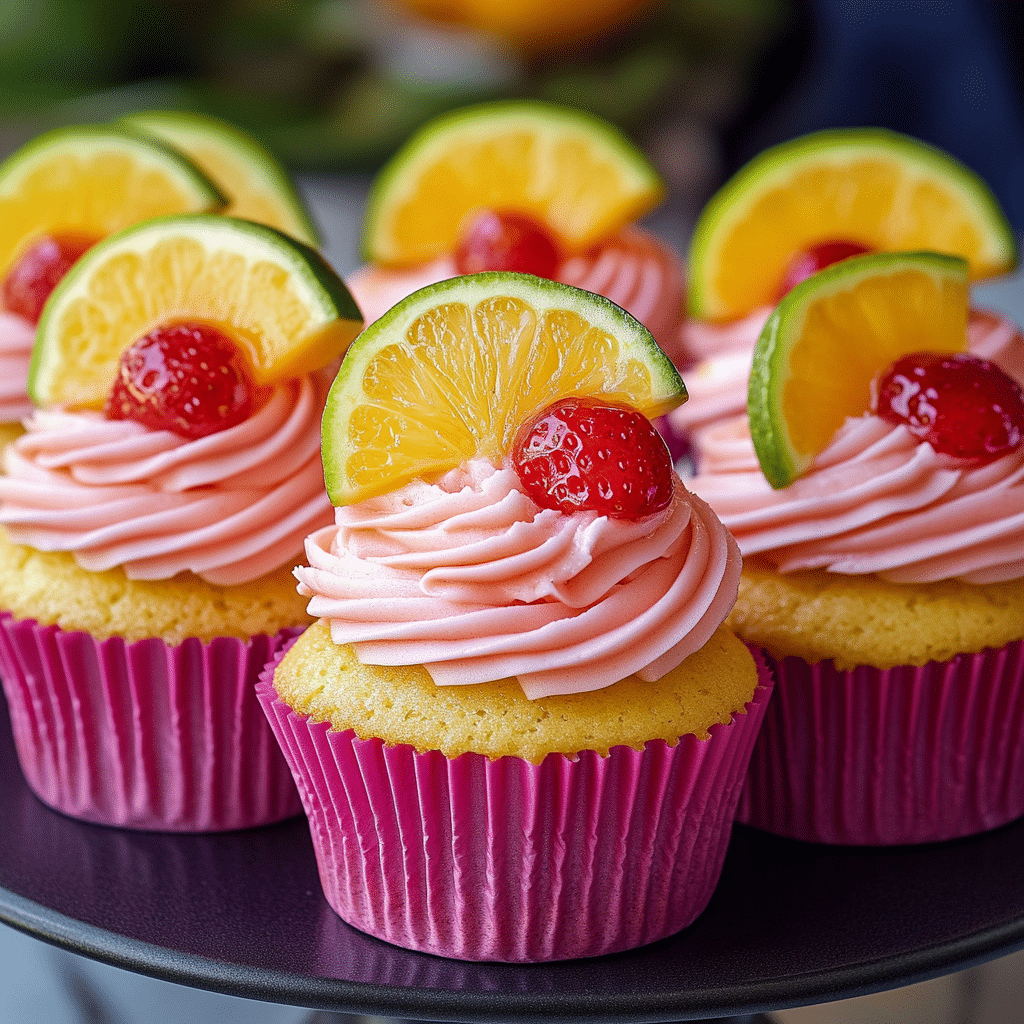 Strawberry Mango Margarita Cupcakes