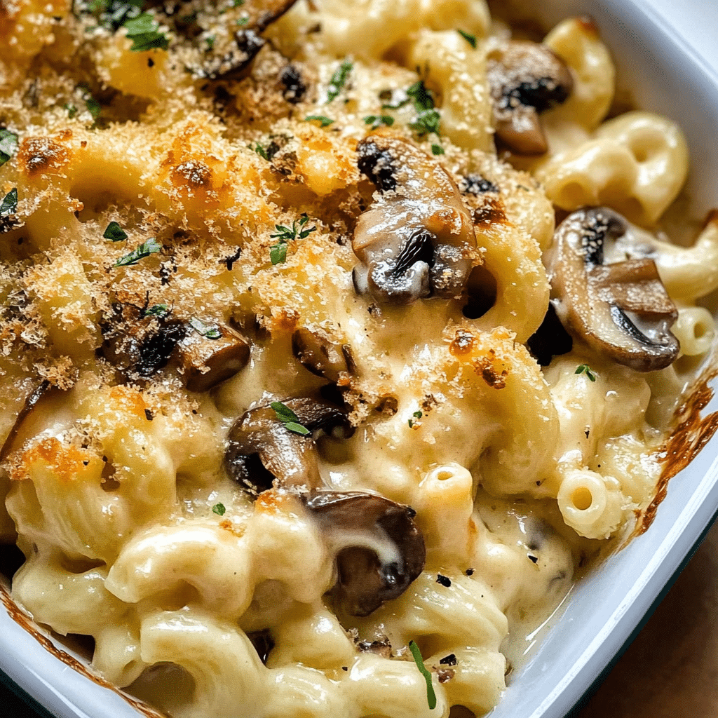 Truffle Mac and Cheese with Sauteed Mushrooms
