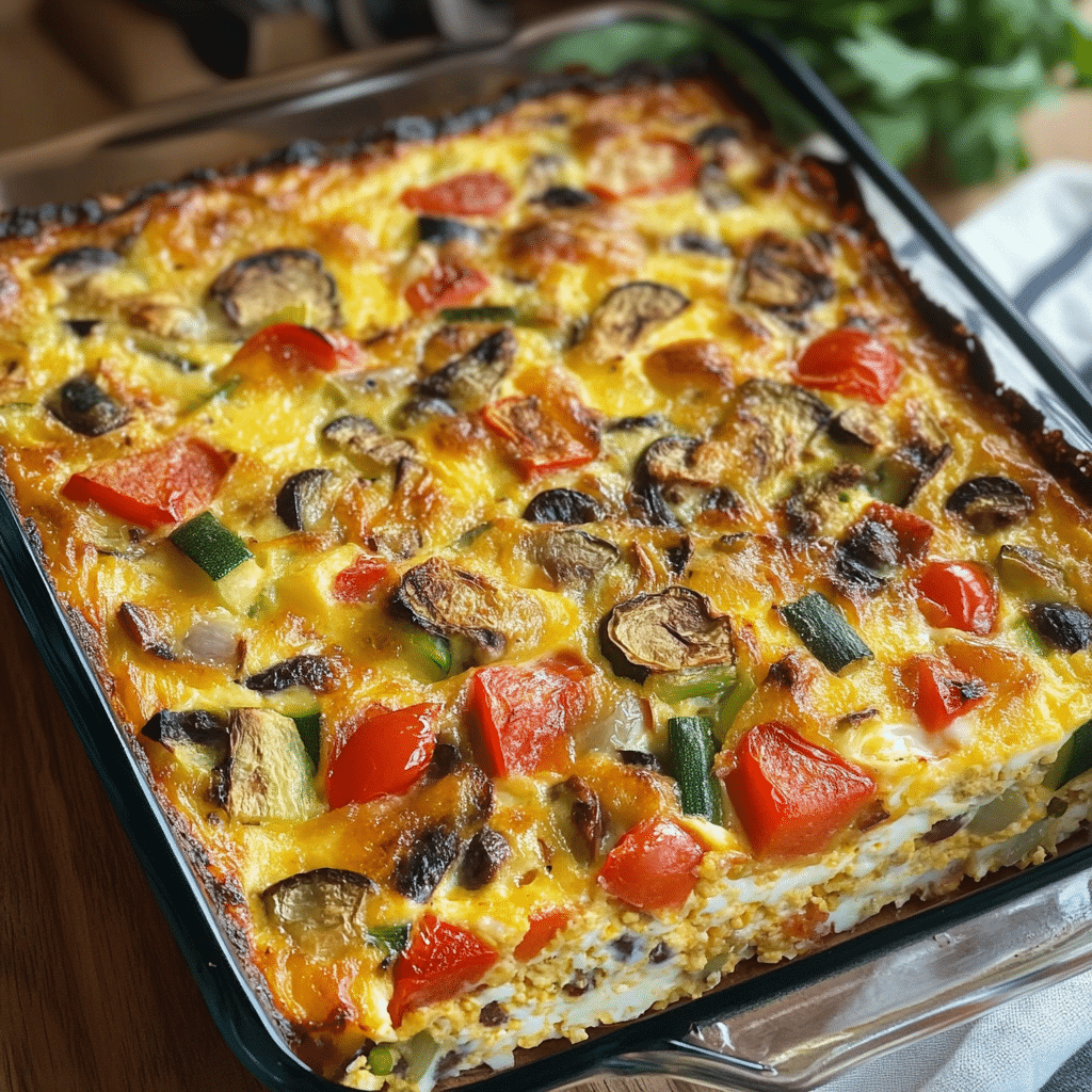Veggie-Packed Cottage Cheese Egg Bake