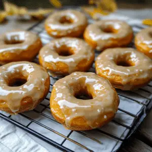 Baked Pumpkin Donuts with Maple Glaze