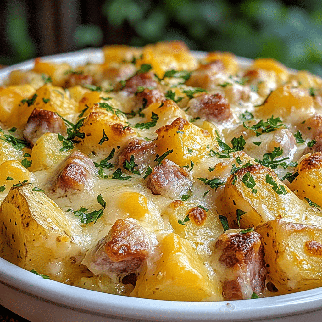 Cheesy Ranch Potatoes with Smoked Sausage