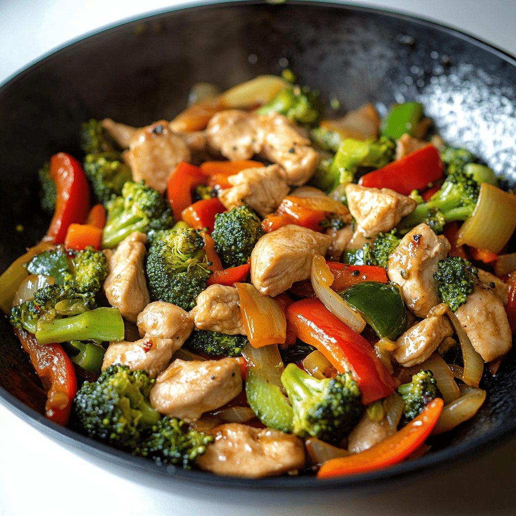 Chicken Stir Fry with Broccoli and Bell Peppers