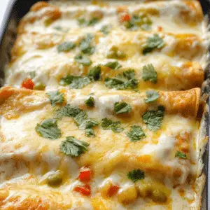 Creamy Queso Chicken Enchiladas