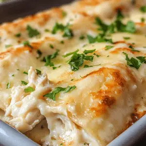Creamy White Queso Enchiladas with Shredded Chicken