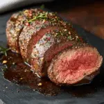 Grilled Beef Tenderloin with Herb-Garlic-Pepper Coating