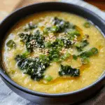 Hearty Vegan Polenta and Kale Soup With Miso and Toasted Sesame Oil