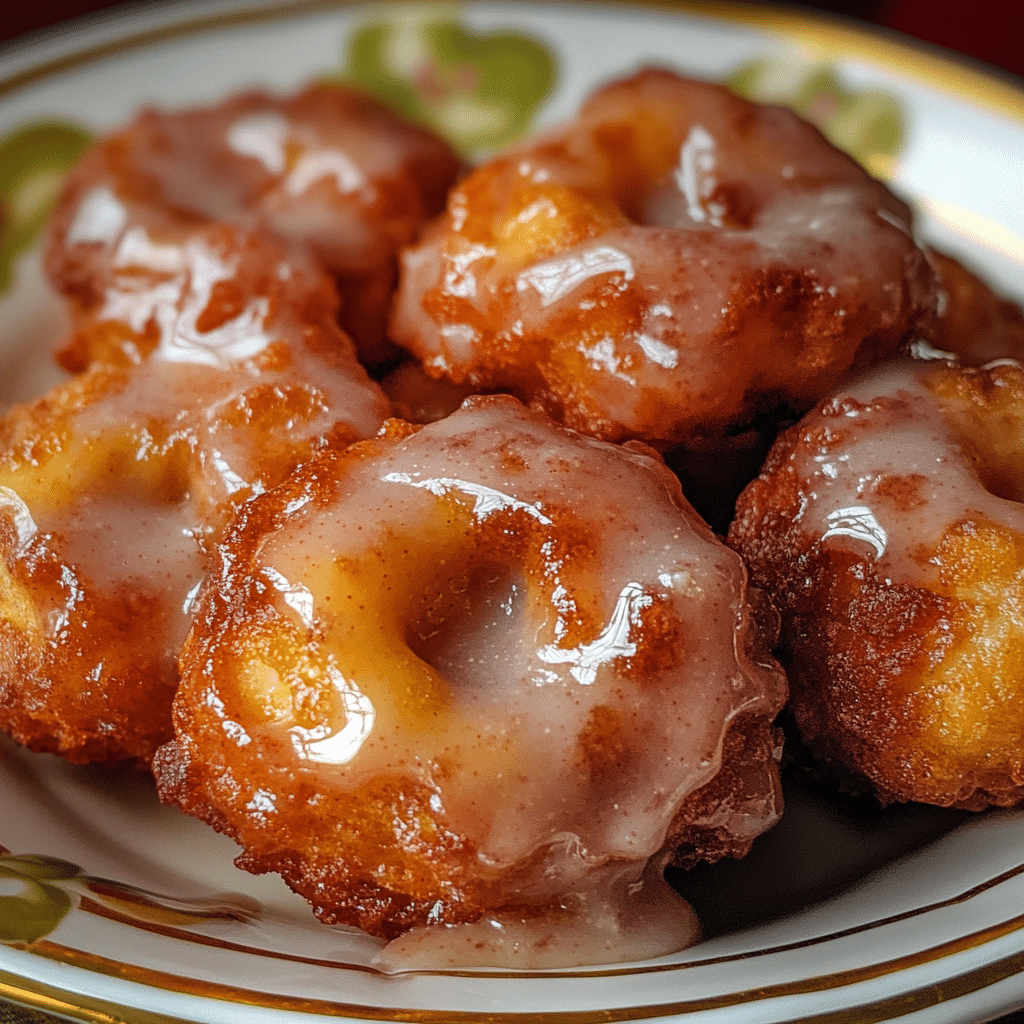 Homemade Apple Fritters with Cinnamon Glaze