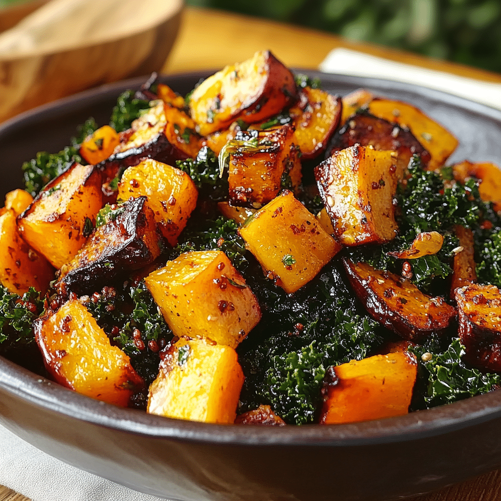 Maple-Roasted Squash & Kale Salad