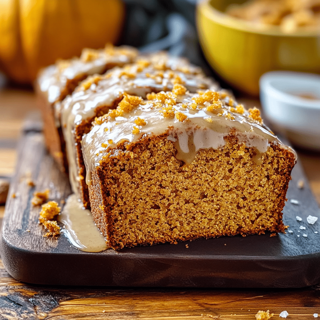 Pumpkin Bread With Salted Brown Butter Glaze