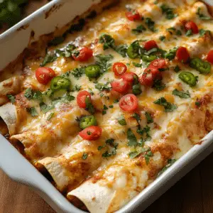 Queso Chicken Enchiladas