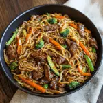 Beef Lo Mein with Fresh Noodles and Veggies