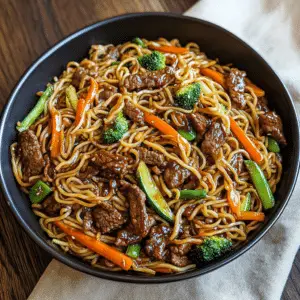 Beef Lo Mein with Fresh Noodles and Veggies